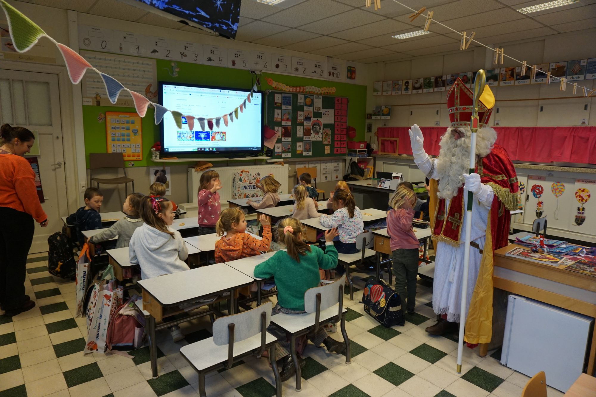 De Sint in klas 1A